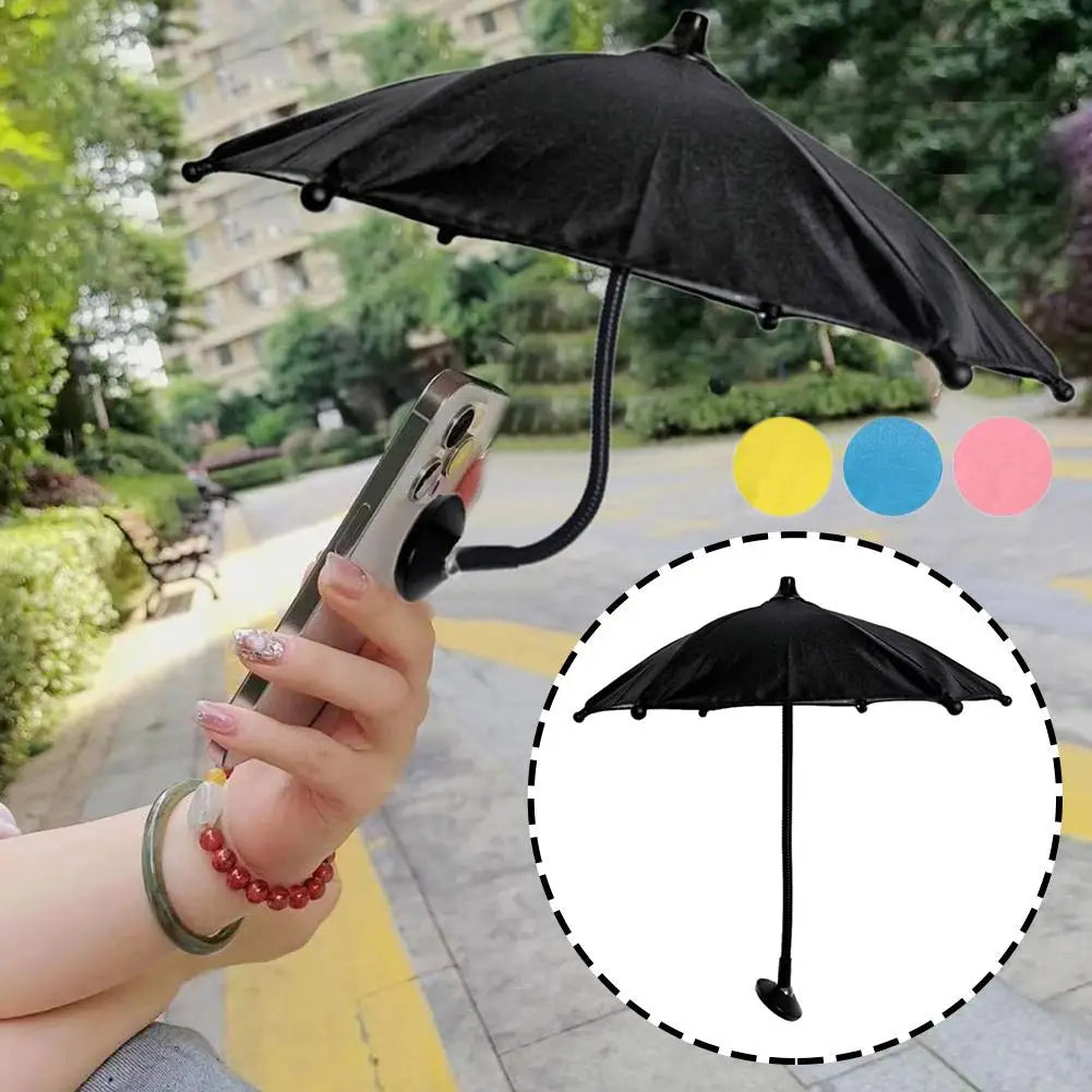 Magnetic Mobile Phone Sunshade Mini Sun Protection Umbrella Universal Rotating Metal Umbrella 24Cm Cell Holder