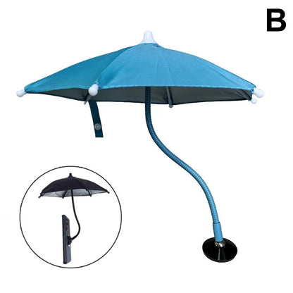 Magnetic Mobile Phone Sunshade Mini Sun Protection Umbrella Universal Rotating Metal Umbrella 24Cm Cell Holder