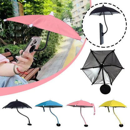 Magnetic Mobile Phone Sunshade Mini Sun Protection Umbrella Universal Rotating Metal Umbrella 24Cm Cell Holder