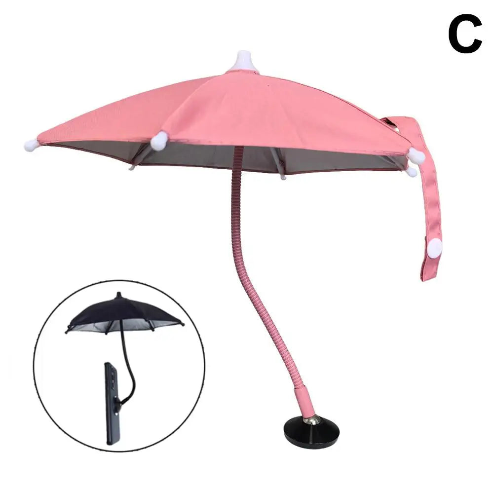 Magnetic Mobile Phone Sunshade Mini Sun Protection Umbrella Universal Rotating Metal Umbrella 24Cm Cell Holder